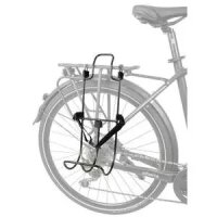 Universaler Taschenhalter für Gepäckträger, schwarz, Aluminium, mit Spanngurt, Messingschlager, 440400