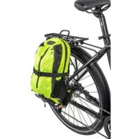 Universaler Taschenhalter für Gepäckträger, schwarz, Aluminium, mit Spanngurt, Messingschlager, 440400