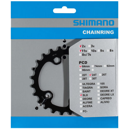 Kettenblatt SLX, FC-M7000, 24 schwarz, Ø 64 innen, Shimano Teile, Y1VG24000
