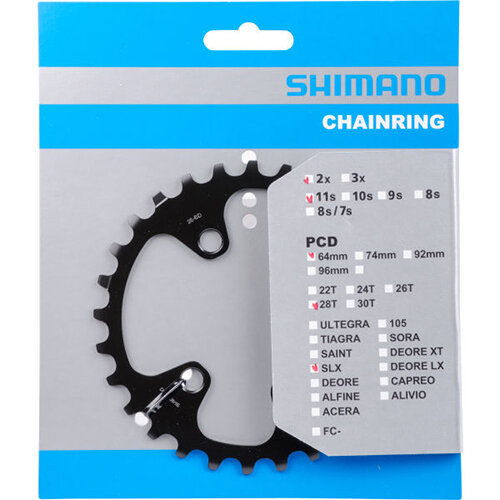 Kettenblatt SLX, FC-M7000, 28 schwarz, Ø 64 innen, Shimano Teile, Y1VG28000