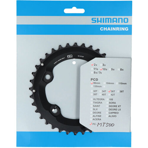 Kettenblatt Deore, FC-M6000-2, 36 schwarz, Ø 96 außen, Shimano Teile, Y1WB98010