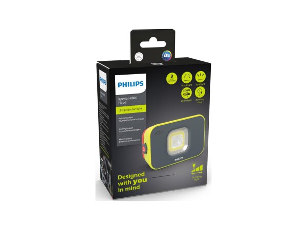 PHILIPS Arbeitsscheinwerfer "Xperion 6000" Akku, L "Flood", 1000 