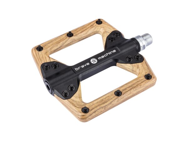BRAVE Plattform-Pedal "Wood" Mod. 23 SB-verpackt,  schwarz / holz