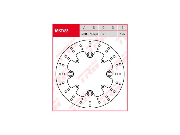 TRW Bremsscheibe "MST455" starr, mit ABE