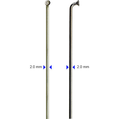 Speiche silber, 268mm, Ø = 2,0 Edelstahl, cnSpoke, 100 Stück, ohne Nippel, Messingschlager, M28352801