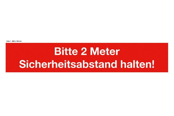 Bodenaufkleber Abstand