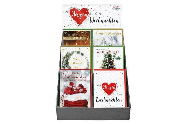 BRAUN + COMPANY Thekendisplay Weihnachtskarten Traditionell 36teilig