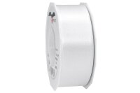 Doppelsatin 40 mm-25 m,weiss