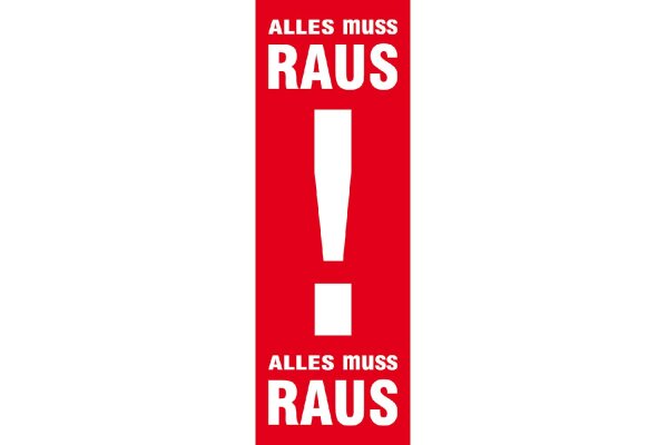 Plakat Alles muss raus Papier 48x138cm
