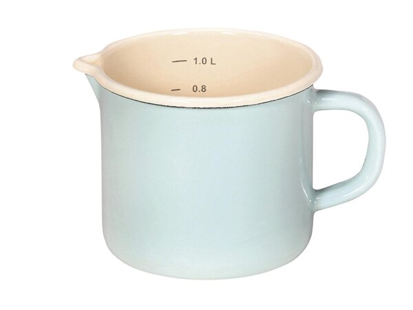 KARL KRÜGER Milchtopf mit Ausguss und Innenskalierung Ø12cm mint