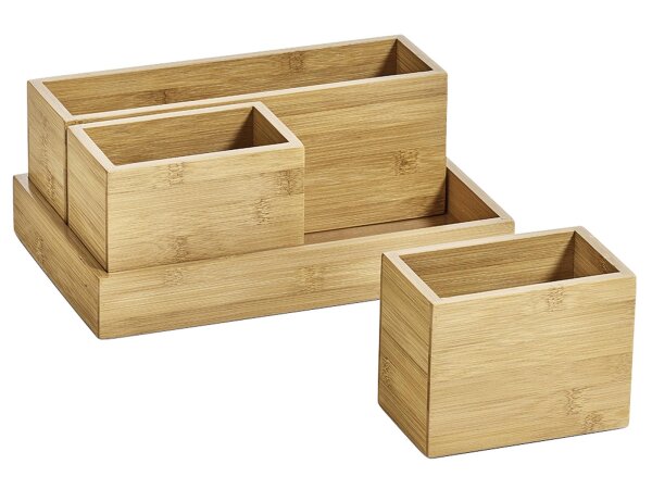 ZELLER PRESENT Organizer-Set Bambus 28x17,7x11cm 4teilig