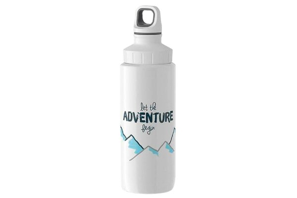 EMSA Trinkflasche Drink2Go Light Steel Adventure 0,6l weiß