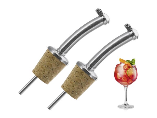 WESTMARK Flaschenausgießer mit Naturkork und Metallkappe 2Stück