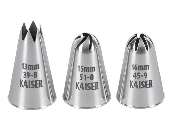 KAISER Profi-Tüllensortiment Patisserie Edelstahl 3teilig