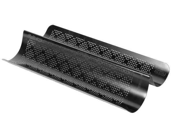 KAISER Baguetteform perforiert für 2 Baquettes schwarz