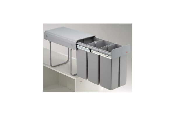 WESCO Einbau-Abfalleimer 3x10ltr. 38,5cm alugrau