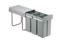 WESCO Einbau-Abfalleimer 3x10ltr. 38,5cm alugrau