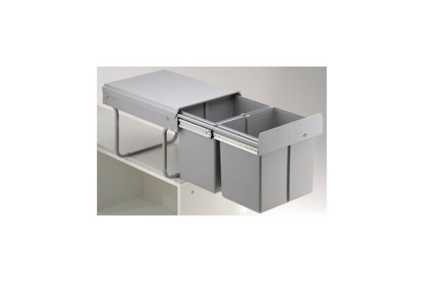 WESCO Einbau-Abfalleimer Double Master 2x16ltr. alugrau