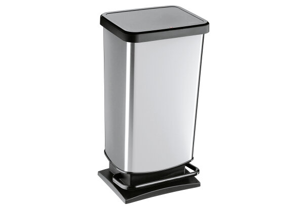 ROTHO Treteimer Paso 40l 35,3x29,5x67,6cm silber