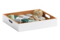 ZELLER PRESENT Aufbewahrungskiste 30x27x6cm Bambus weiß