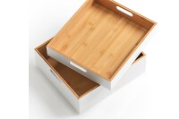 ZELLER PRESENT Aufbewahrungskiste 30x27x10,5cm Bambus weiß