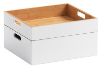 ZELLER PRESENT Aufbewahrungskiste 30x27x10,5cm Bambus weiß