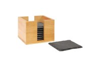 WESTMARK Naturschiefer-Untersetzer in Bambusbox 10x10cm...