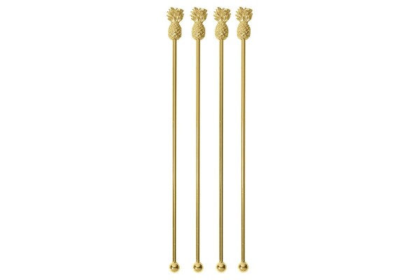 PADERNO Barrühre Set Ananas Edelstahl PVD Gold 4 Stück