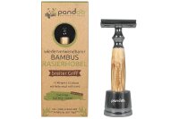 PANDOO Bambus Rasierhobel mit breitem Griff inkl. 10 Klingen