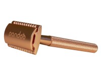 PANDOO Metall Rasierhobel inkl. 10 Klingen rosegold