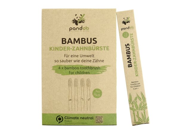 PANDOO Kinder-Zahnbürste 4er Pack