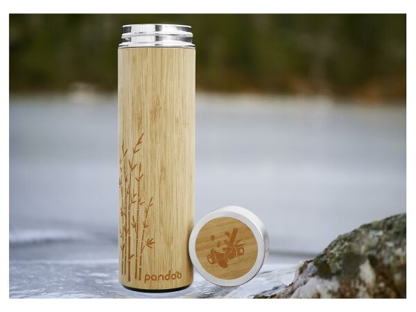 PANDOO Bambus Thermobecher 480ml H24,5cm Ø7cm
