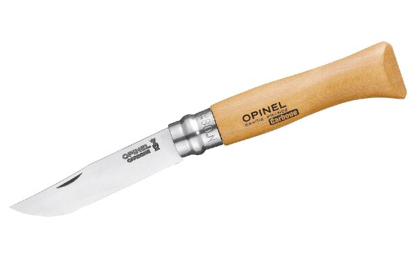OPINEL Messer No 08 Carbon Griff Buche 8,5cm lange Carbonstahlklinge