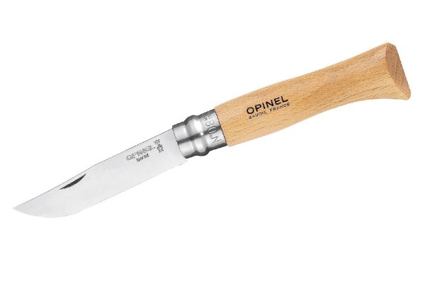 OPINEL Messer No 08 Griff Buche 8,5cm lange Edelstahlklinge rostfrei