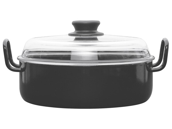 RIESS Schmorpfanne Omas Ø24cm mit Glasdeckel schwarz