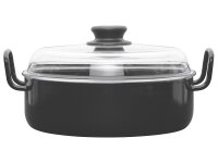 RIESS Schmorpfanne Omas Ø24cm mit Glasdeckel schwarz