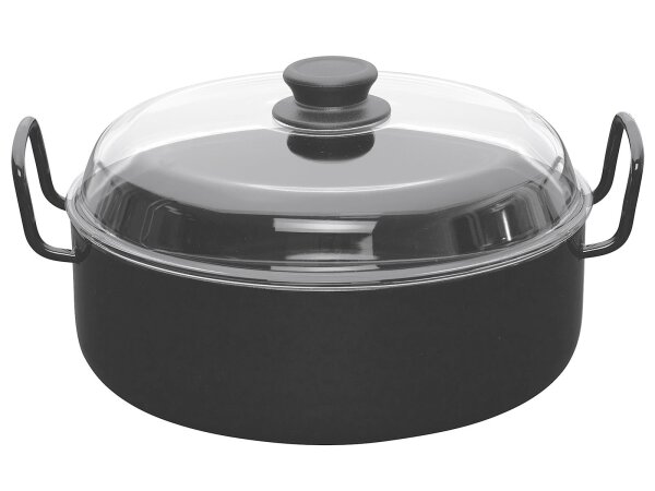 RIESS Schmorpfanne Omas Ø28cm mit Glasdeckel schwarz