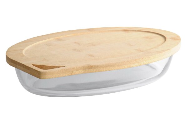 KESPER Auflaufform mit Bambusdeckel oval FSC 32x24cm