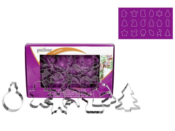 PATISSE Aussstechformen Set Weihnachten 18teilig Edelstahl