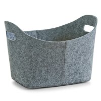 ZELLER PRESENT Aufbewahrungskorb Filz oval 37x28x25cm grau