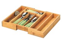 ZELLER PRESENT Besteckkasten Bamboo ausziehbar 5 -...