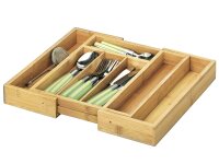 ZELLER PRESENT Besteckkasten Bamboo ausziehbar 5 -...