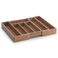 ZELLER PRESENT Besteckkasten Bamboo ausziehbar 5 -...
