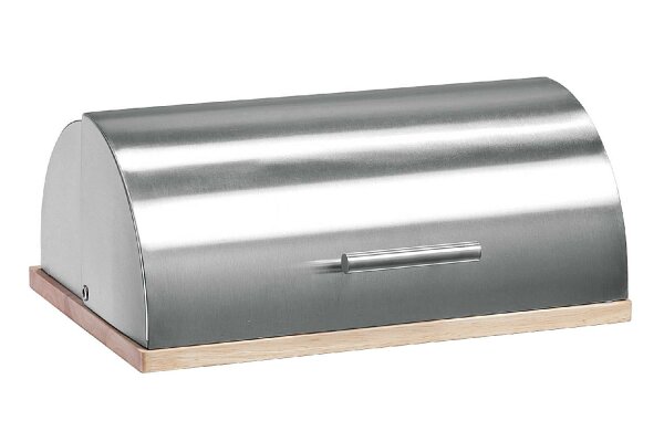ZELLER PRESENT Brotkasten Bamboo Edelstahl/Gummibaumholz 39,5x28x16cm silber/natur