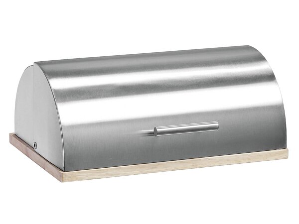 ZELLER PRESENT Brotkasten Bamboo Edelstahl/Gummibaumholz 39,5x28x16cm silber/natur