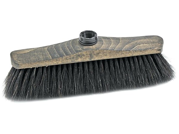 SOREX Zimmerbesen Holz mit Eurogewinde, Roßhaar, dunkel gebeizt 28cm