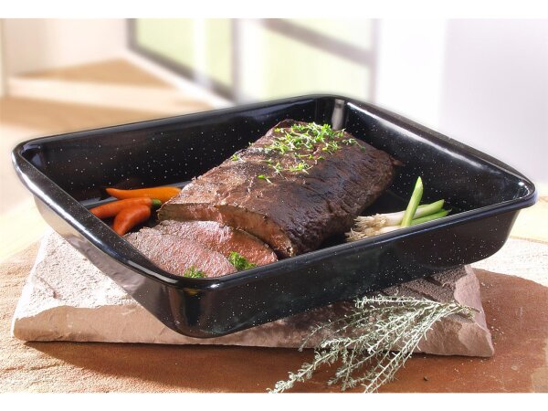 RIESS Vierkantpfanne Profi 36x21,5x6cm schwarz emailliert