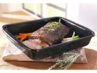 RIESS Vierkantpfanne Profi 36x21,5x6cm schwarz emailliert