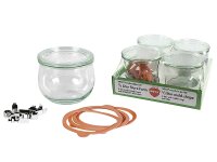 WECK Rundrandglas Tulpe 0,5 l 4er Tray mit Deckel 100mm,...