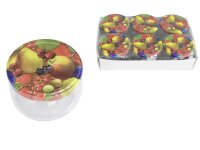 EMSY Schraubdeckelglas bauchig 258ml mit 82mm TO-Deckel Obstdekor 6er Tray